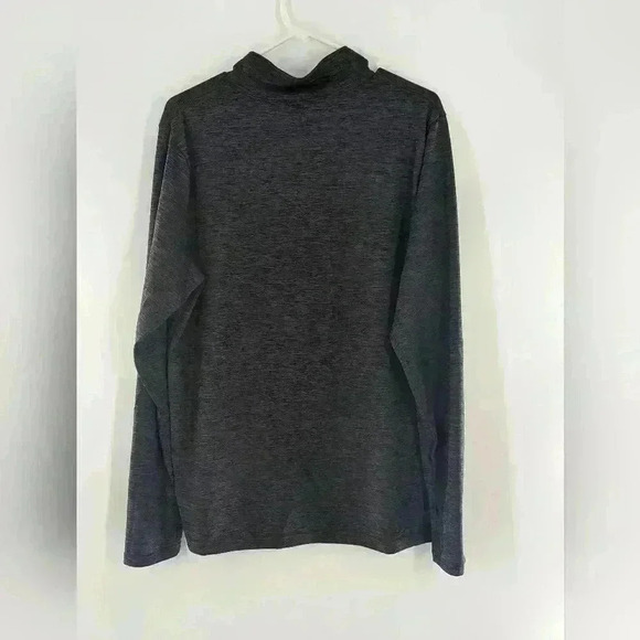 Reebok Men's Medium Mock Neck Charcoal Gray Small Zip Thumb Hole pullover - Picture 4 of 9